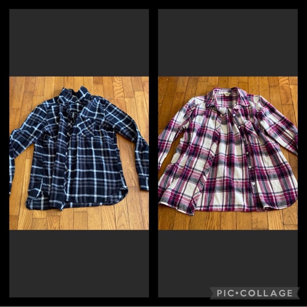 Woolrich Black and White & Pink and White Plaid Button down Shirts